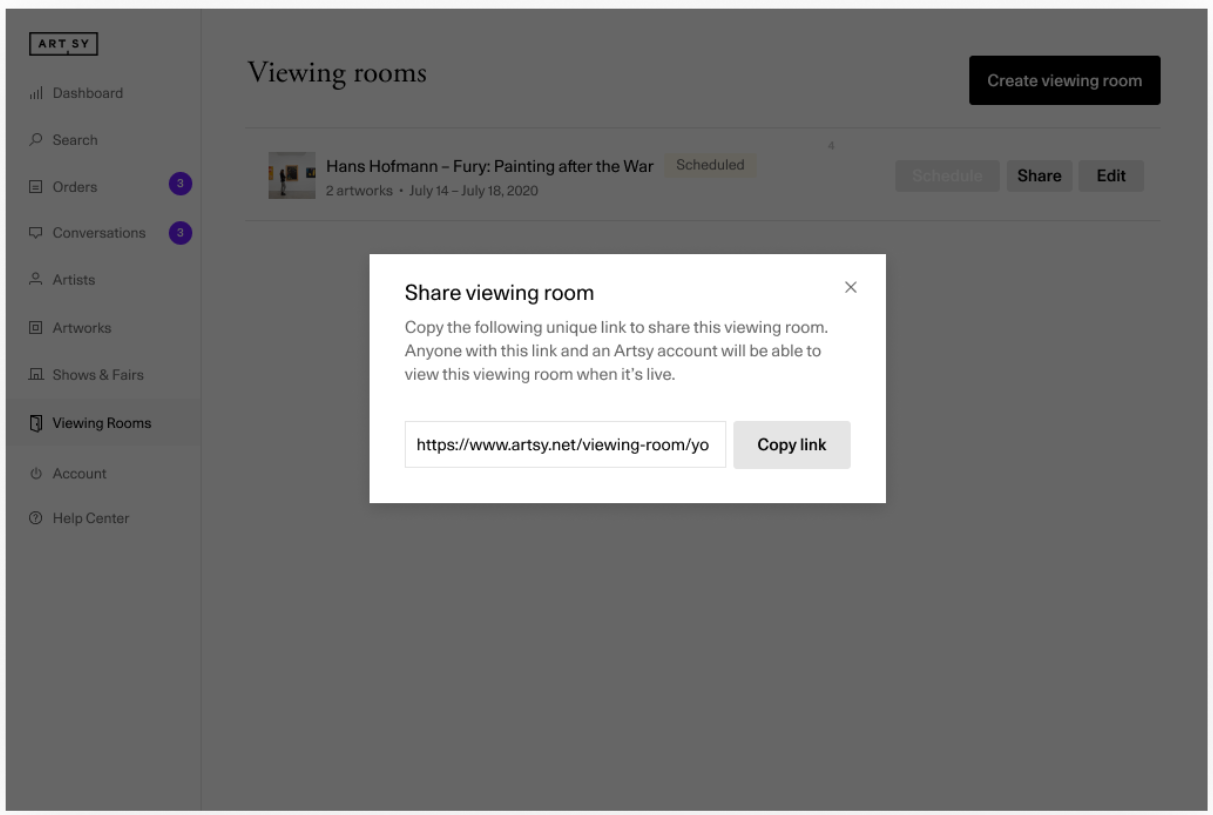 Artsy Viewing Rooms Guide